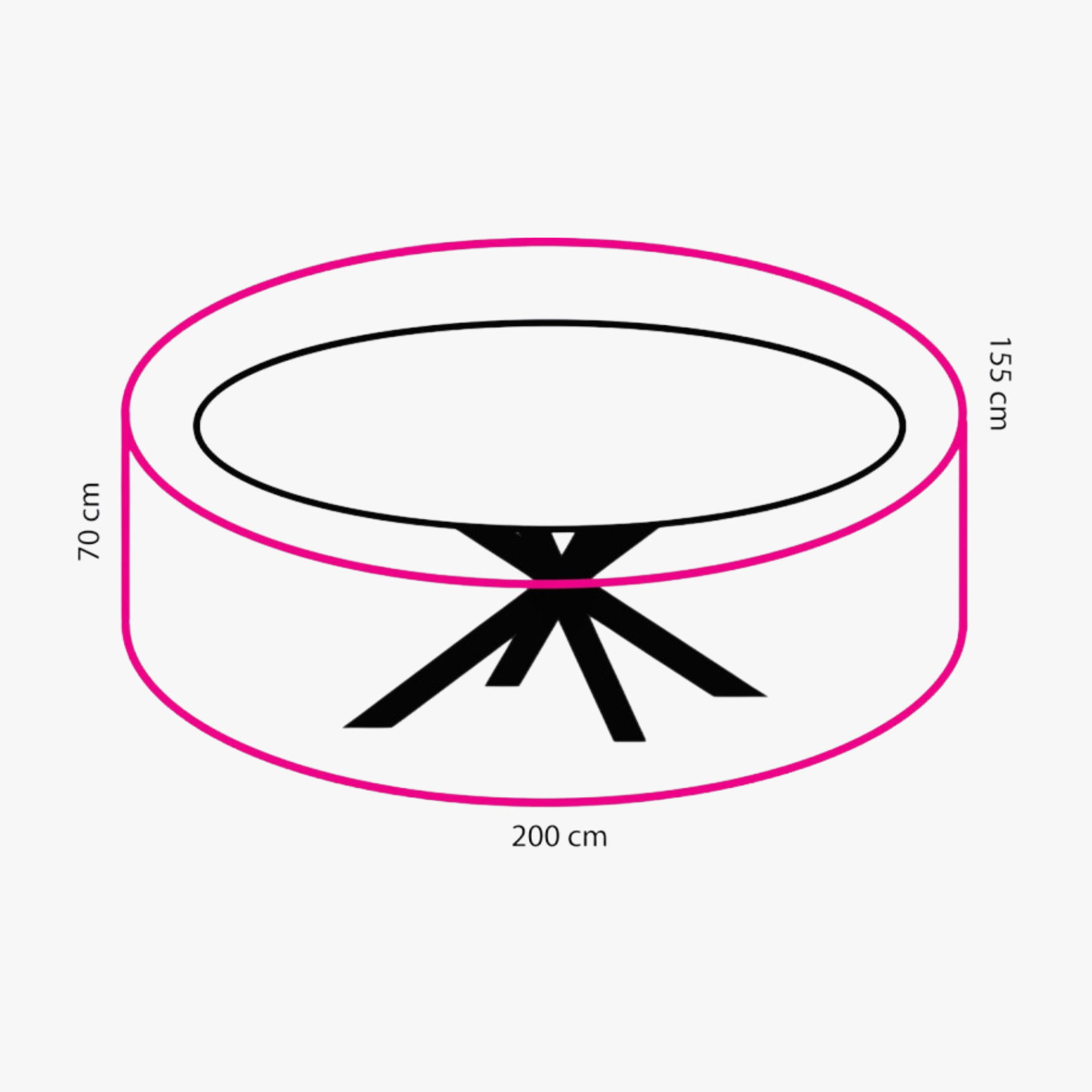 Tiera outdoor - Cover For Oblong Dining Set 200 cm - NØBLE
