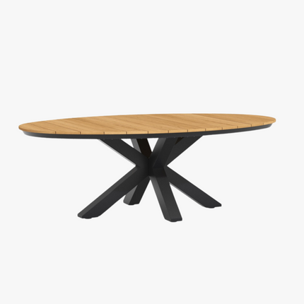 Tiera outdoor - Oblong Dining Table Teak 220 x 130 cm Charcoal
