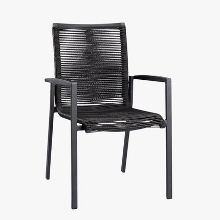Tiera outdoor - Foxx Alu Rope Stackable Chair Charcoal