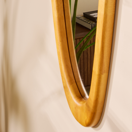 Luna Spiegel - Hout - 120 cm