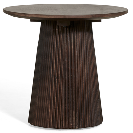 Max Bijzettafel - Donkerbruin - ø50cm - zijaanzicht