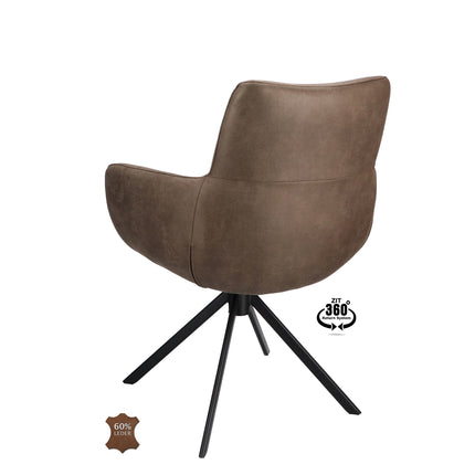 Dune Eetkamerstoel - Wood - Microleder