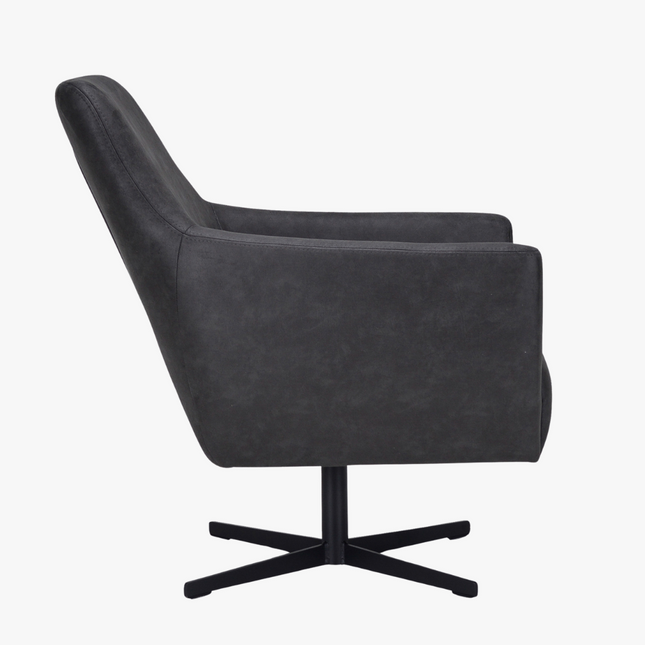 Røff Fauteuil - Antraciet - Microleder - NØBLE