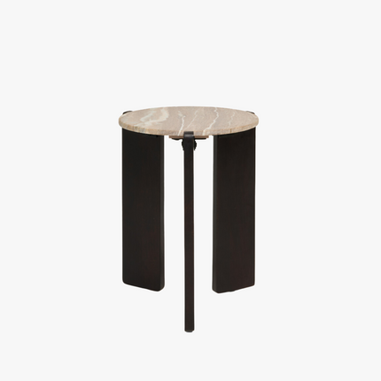 Levi Bijzettafel - Donkerbruin - ø39cm