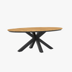 Tiera outdoor - Oblong Dining Table Teak 200 x 110 cm Charcoal