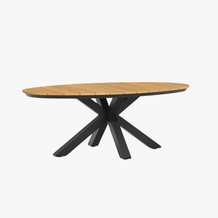 Tiera outdoor - Oblong Dining Table Teak 200 x 110 cm Charcoal