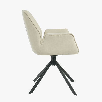 Teun Eetkamerstoel - Beige - Stof