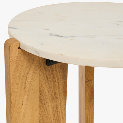 Levi Bijzettafel - Lichtbruin - ø39cm