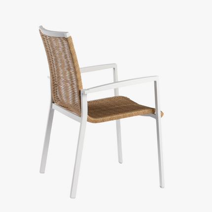 Tiera outdoor - Foxx Alu Rope Stackable Chair Creme White