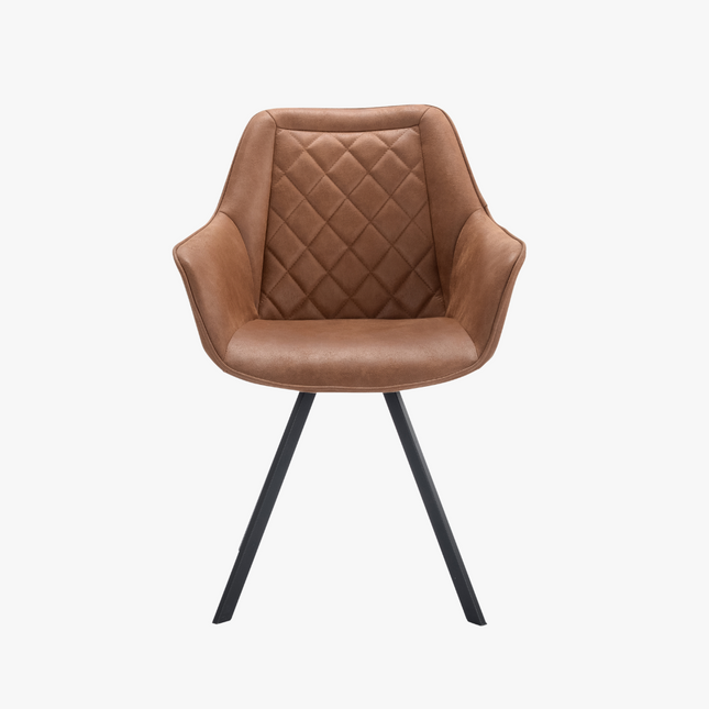 Astrid Eetkamerstoel - Camel - Microleder - NØBLE