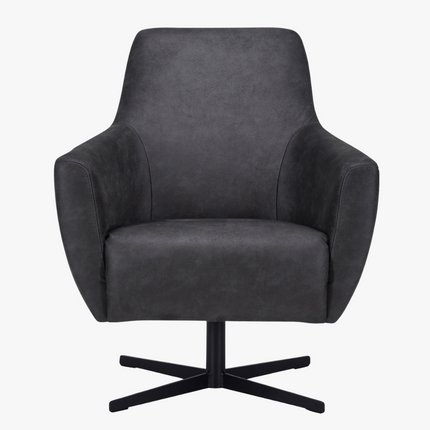 Røff Fauteuil - Antraciet - Microleder
