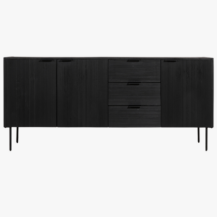 Milan Dressoir - Zwart - 150x40x80 cm