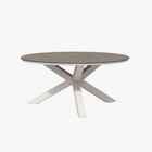 Tiera outdoor - Omnigo Dining Table Trespa Dark Basalt 150 cm Creme White