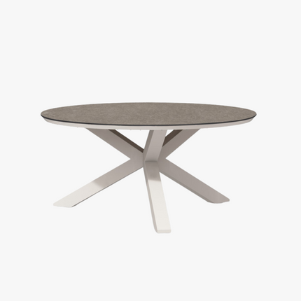 Tiera outdoor - Omnigo Dining Table Trespa Dark Basalt 150 cm Creme White