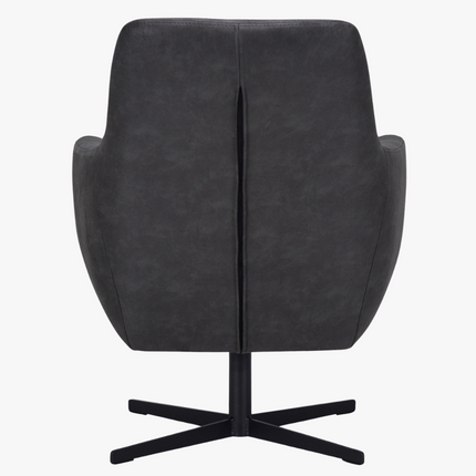 Røff Fauteuil - Antraciet - Microleder