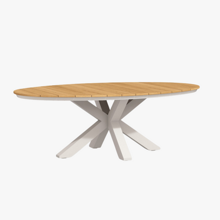 Tiera outdoor - Oblong Dining Table Teak 220 x 130 cm Creme White