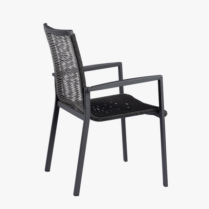 Tiera outdoor - Foxx Alu Rope Stackable Chair Charcoal