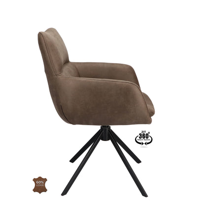 Dune Eetkamerstoel - Wood - Microleder