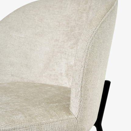 Cato Eetkamerstoel - Beige - Stof