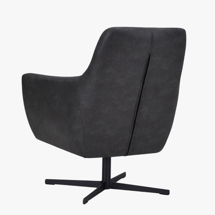 Røff Fauteuil - Antraciet - Microleder