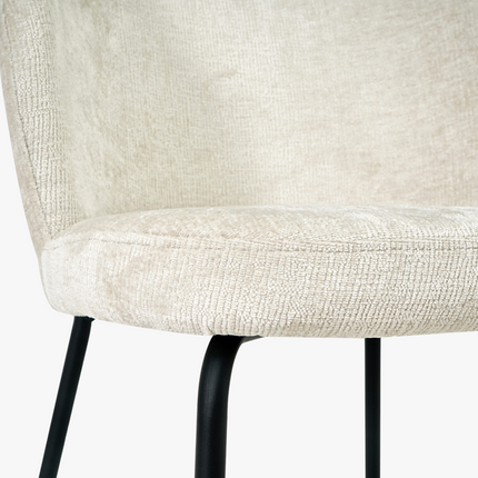 Cato Eetkamerstoel - Beige - Stof