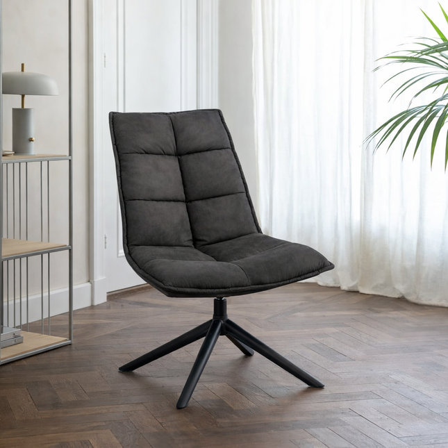 Flo Fauteuil - Antraciet - Microleder