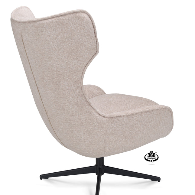 Martino Fauteuil - Mocca - Stof leo