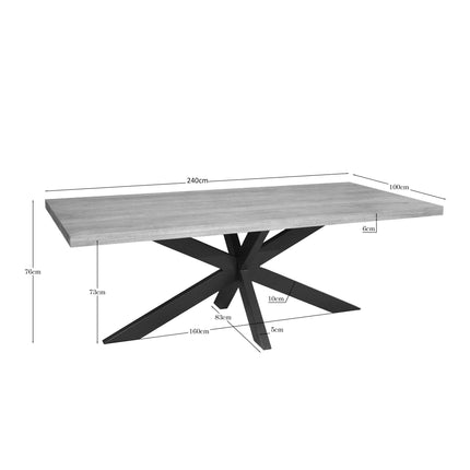 Dakota Eettafel - Naturel - 240 cm