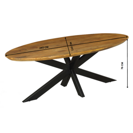 Chester Boomstamtafel - Ovaal - 240 cm