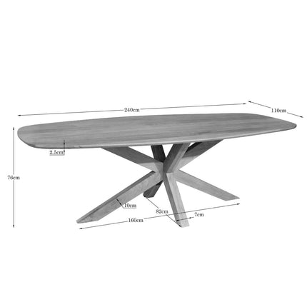 Nina Eettafel - Deens ovaal - 240 cm