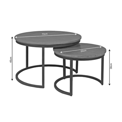 Pure Salontafel - Bruin - Set van 2