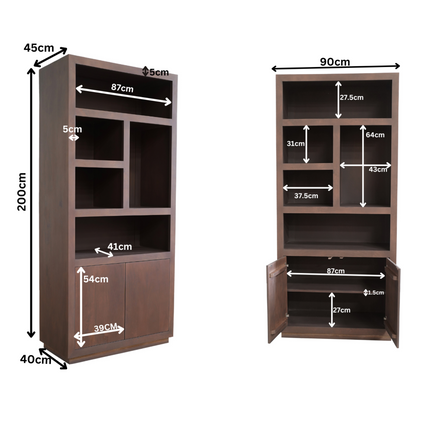 Brussel Boekenkast - Zwart - 90 cm