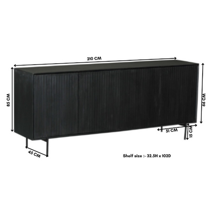 Brussel Boekenkast - Zwart - 90 cm