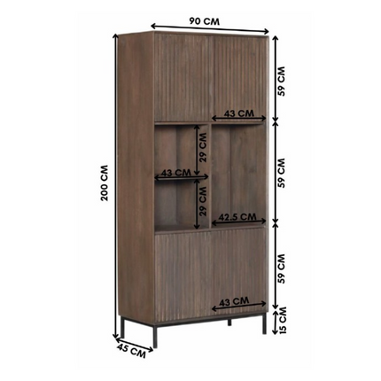 Brussel Boekenkast - Zwart - 90 cm