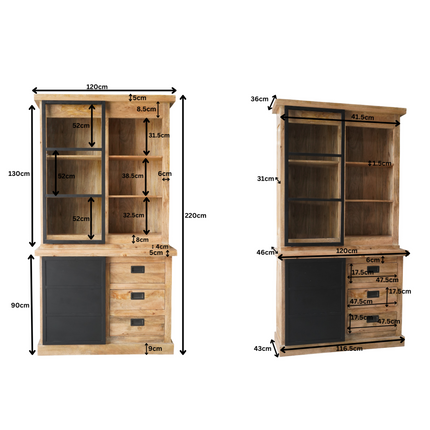 Brussel Boekenkast - Zwart - 90 cm