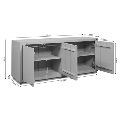 Brussel Dressoir - Bruin - 200 cm