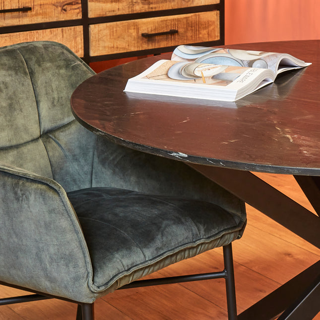 Lynn Eettafel - Zwart marmer - ø150 cm